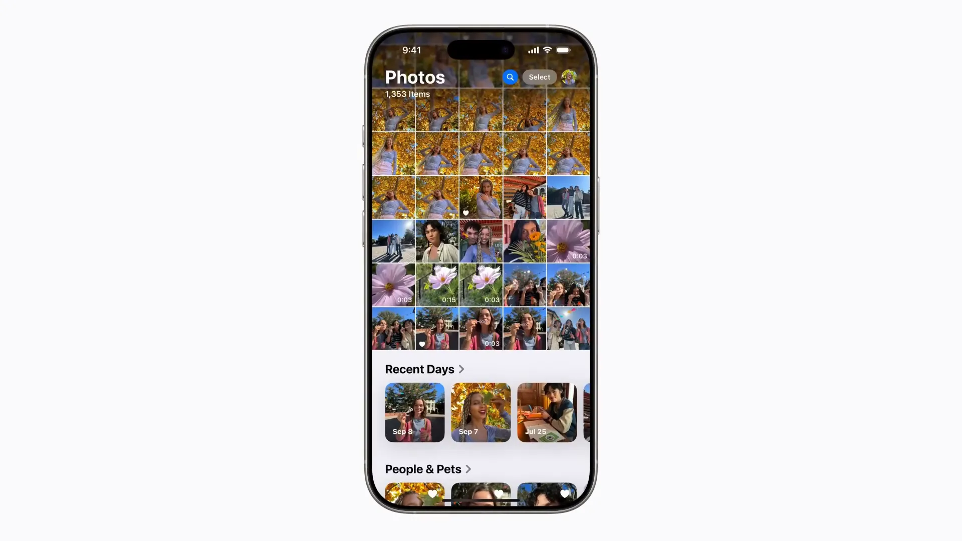 صفحه Utilities در برنامه Photos با گزینه Duplicates