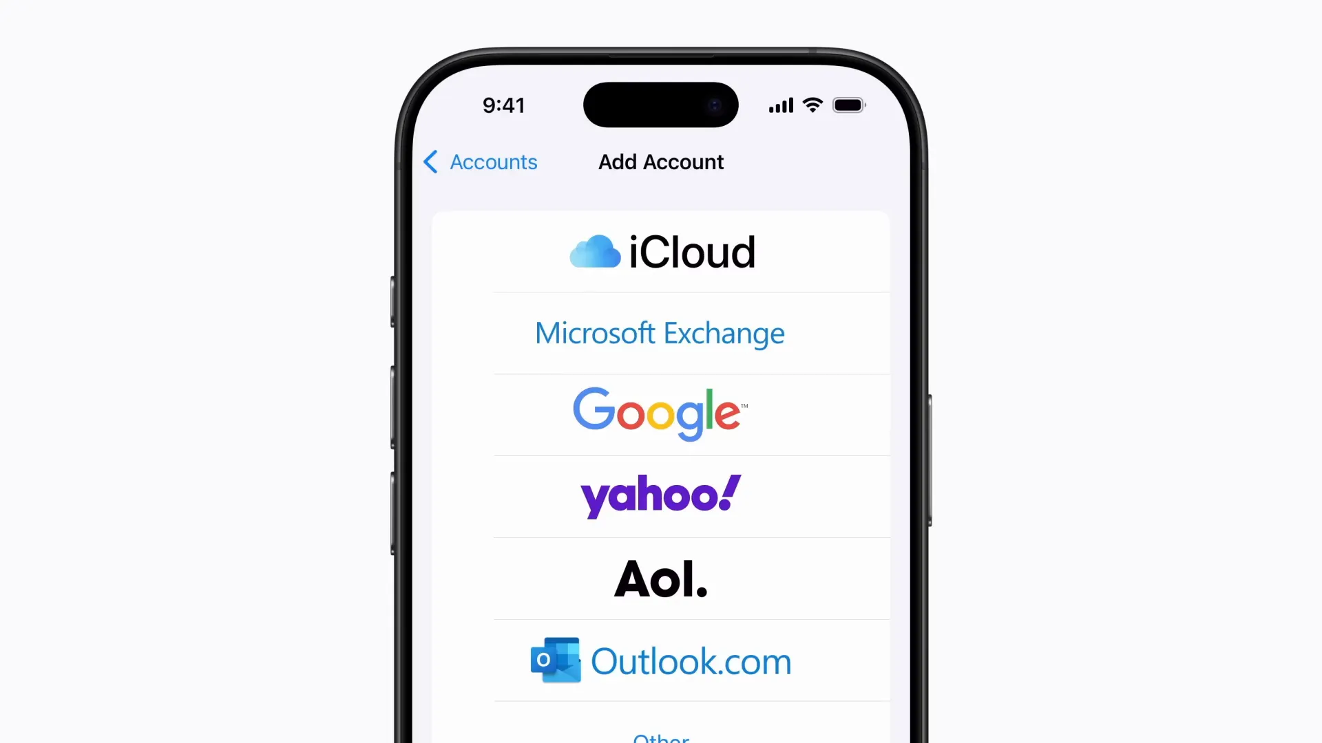 انتخاب حساب Google برای افزودن ایمیل